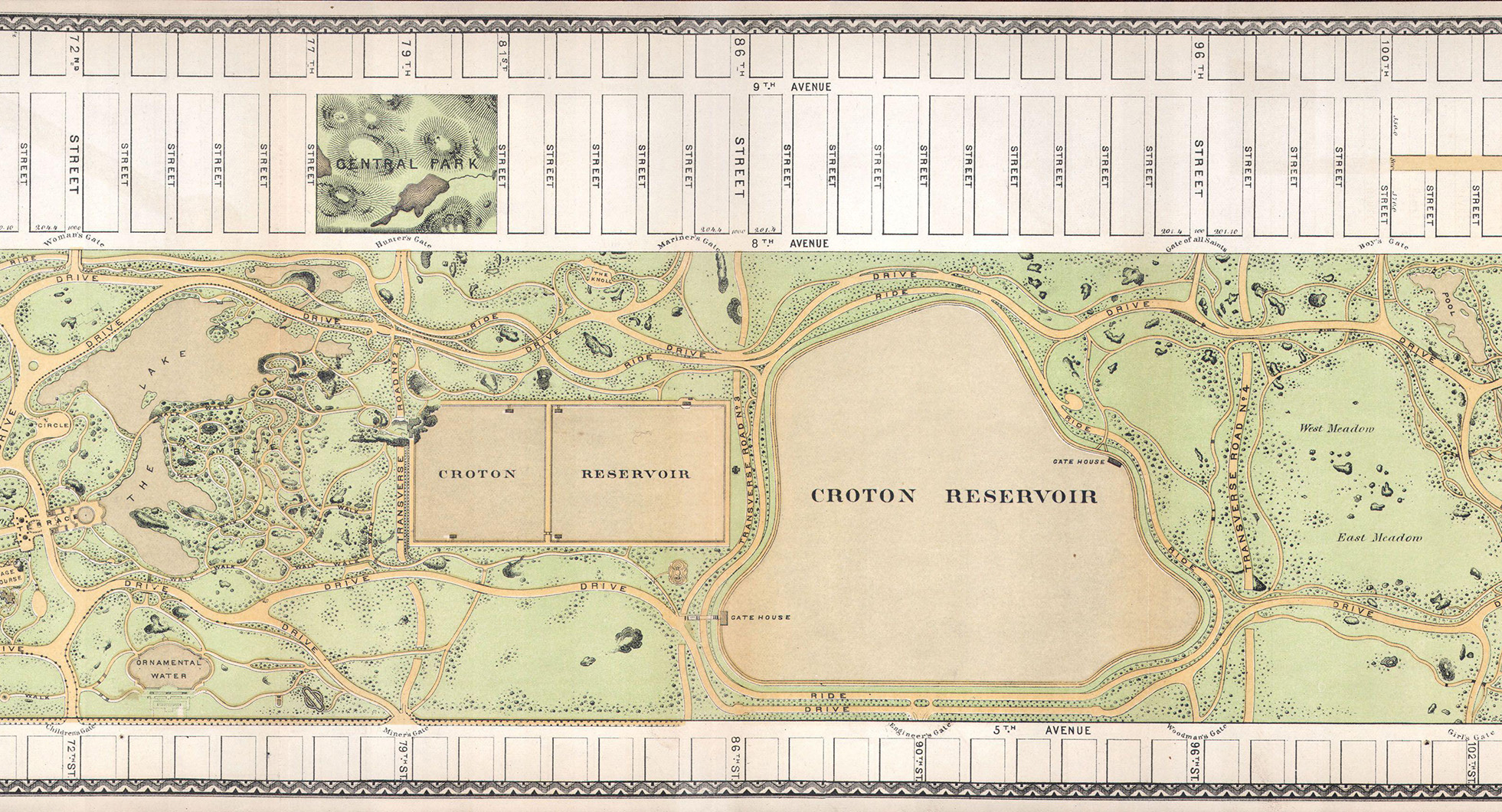 1869 map of Central Park